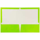 JAM Paper Glossy 2-Pocket Presentation Folder - Lime Green - 6 Pack-Size: 9.5 x 11.5 inches, 6 per pack