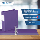 Davis Group Premium Economy Binder - Round Ring - 2" - Purple - 6 Pack-Ideal for Conferences, Reference, Colleges & Universities