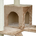 PawHut 70.5" Large Cat Tree with Scratch Post and Condo - Beige-Colour: Beige 