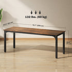 HOMCOM 78.7" Large Computer Desk - Rustic Brown-Triangular connection design provides reliable support for long-term use