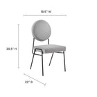 Modway Craft Upholstered Fabric Dining Side Chairs - Black/Light Grey-Polyester Fabric Upholstery