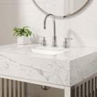 Modway Gridiron 30" Bathroom Vanity - White/Silver-Stainless Steel Metal