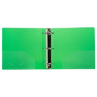 JAM Paper Plastic 3 Ring Binder, 3", Green, 2 Pack-Includes Pockets