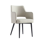 Manhattan Comfort Tremont 22.8" Modern Leatherette Upholstered Dining Arm Chair - Stone - Set of 2-Weight Capacity: 275 lb. Each
