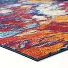 Modway Entourage Foliage Contemporary Modern Abstract Area Rug - 5 ft W x 8 ft L - Blue Orange Yellow Red-Gripping Rubber Underside