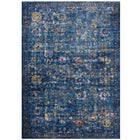 Modway Minu Distressed Floral Lattice Area Rug - 4 ft W x 6 ft L - Dark Blue Yellow/Orange-Distressed Floral Lattice Area Rug
