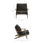 Modway Saratoga Outdoor Teak Wood Chair and Ottoman Set - Flint Grey-Teak Wood