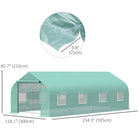 Outsunny 20x10x7ft Walk-in Tunnel Greenhouse - Green-Powder-coated reinforced galvanized steel frame for long-lasting durability  