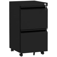 Vinsetto Steel Letter/A4/Legal Filing Cabinet with Lock - Black-2 drawers to store your office supplies
