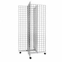 Wamaco 4-Way Grid Base Kit with Four 2' x 6' Grid Panels - Chrome-All-in-One Kit - No need to search around confused by what gridwall parts work together because, once assembled, this kit provides a functional 4-way display unit.