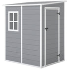 Outsunny 4 x 5FT Lean to Outdoor Storage Shed with Floor-Works as a tool shed, bike shed, generator shed, or lawn mower storage
