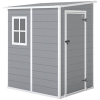Outsunny 4 x 5FT Lean to Outdoor Storage Shed with Floor-Works as a tool shed, bike shed, generator shed, or lawn mower storage
