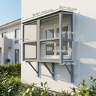 PawHut Catio Outdoor Cat Enclosure Window Box 39.4" L - Grey-The waterproof asphalt roof offers protection for outdoor or indoor use