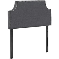 Modway Laura Upholstered Fabric Twin Headboard - Grey-Fine Polyester Upholstery