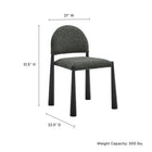 Modway Hayley Upholstered Fabric Dining Side Chair - Black/Anthracite-Padded Seat