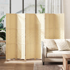 HOMCOM 6-Panel Bamboo Wave Freestanding Room Divider for Indoor Bedroom Office - Natural Wood-Folding design with 6 panels, easy to move and space-saving to store
