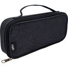 Hilroy Grid Case Zipper Pencil Pouch - Black-Spacious main compartment