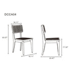 Manhattan Comfort Giverny 18.11" Industry Chic Dining Chair - Black and Natural Cane - Set of 2-Frame Made of American Solid Ash Wood Featuring Natural Grain Textures