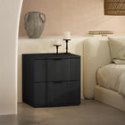 Manhattan Comfort Clive 22" Mid-Century Modern 2-Drawer Nightstand - Black and Gold-Two spacious drawers provide convenient concealed storage for bedside essentials