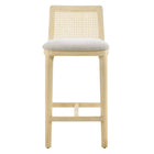 Modway Monarch Wood and Rattan Counter Stool - Antique White Natural Heathered Weave Ivory-7