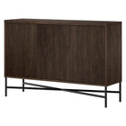 Hudson&Canal Brighton 48"W Buffet Table - Alder Brown-The top has a weight capacity of 75lbs, inside storage area can hold 35 lbs on each shelf