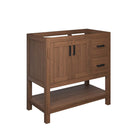 Modway Ashlyn 36" Wood Bathroom Vanity Cabinet - Walnut-Solid Mindi Wood