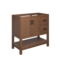 Modway Ashlyn 36" Wood Bathroom Vanity Cabinet - Walnut-Solid Mindi Wood