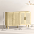 HOMCOM Boho 47.2" L Sideboard - Natural Wood-Adjustable shelves allow you to store larger items