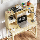 HOMCOM 41.3" Computer Desk with Storage - Oak-Suitable for home study, office, dorm and etc