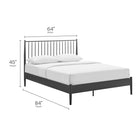 Modway Adair Spindle Metal Queen Platform Bed - Charcoal-Iron Metal Construction