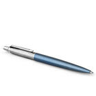 Parker Jotter Ballpoint Pen Waterloo Blue - Medium Point - Blue Ink-Stainless steel barrel with blue finish accented by high-shine trims and an arrowhead clip