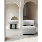 Manhattan Comfort Bartow 30.7" Mid-Century Modern Upholstered Accent Chair - Ivory and Black - 2 Pack-Frame Made of Kiln Dried Ash Wood with Dowelled Joints and Reinforced Corners