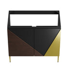 Modway Alchemist 36" Bathroom Vanity Cabinet - Black/Gold-Oak Wood Grain Veneer