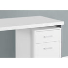Monarch Specialties 7149 48" Computer Desk - White/Silver Metal-Reversible configuration allows for left or right set-up to customize to your needs and create a functional workspace; finished on all sides to place anywhere in a room.