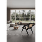 Manhattan Comfort Hamlet 22.64" Industry Chic Accent Chair - Black and Natural Cane - 2 Pack-Fine Natural Cane Made from Authentic Wooden Rattan