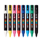 Posca Water-Based Paint Markers - Reversible Medium Tip (1.8-2.5mm) - Assorted Colors - 8 Pack-Bullet tip offers greater control and precision