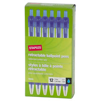 Staples Comfort Clicker Pens - Fine Tip - Blue - 864 Pack-Ballpoint tip