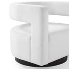Modway Spin Cutaway Performance Velvet Swivel Armchair - White-8