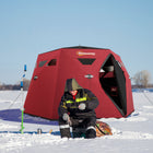 Outsunny 4 Person Ice Fishing Shelter - Pop-Up Ice Fishing Tent - Red-Speedy-quick set-up provides instant and effortless prep

