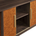 Modway Coralie 63" Curved Vegan Leather Oval Sideboard - Walnut Tan-10