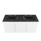 Modway Render 48" Wall-Mount Bathroom Vanity - White/Black-Fixtures Not Included