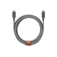 Native Union Belt USB-C to USB-C 2.4m 240W Cable - Zebra-An everyday charging solution designed with Power Delivery support for the fastest charge ever in refined style