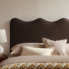 Modway Athena Stain-Resistant Performance Velvet King Size Headboard - Chocolate Brown-Wood Blend Frame
