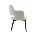 Manhattan Comfort Tremont 22.8" Modern Leatherette Upholstered Dining Arm Chair - Stone - Set of 2-Seat Height: 18.9 in