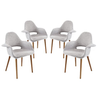Modway Aegis Dining Armchair - Light Grey - 4 Pack-Mid-century design with a modern look