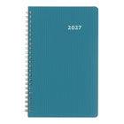 Blueline 2027 DuraFlex Weekly Diary with Twin-Wire Binding and Two-Piece Poly Cover – 8" x 5" – Assorted Colours – Bilingual-Previous, current and following monthly calendars at the top of each spread