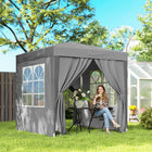 Outsunny 6.6' ft W x 6.6 ft L Pop Up Canopy Tent for Outdoor/Garden/Patio - Grey-Powder coated steel frame construction in white finish to ensure long lasting use