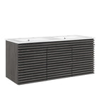 Modway Render 48" Wall-Mount Bathroom Vanity - Charcoal/White-Mid-Century Modern Vanity