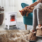 HOMCOM Electric Fireplace Stove with Overheat Protection - 750W/1500W - White-Covers between 161-215 square feet of space