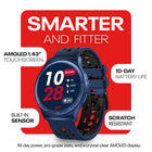 Reebok Pulse Smartwatch - 45 mm - Vector Blue-Google Fit, Apple Health Kit, and Strava integration syncs every session automatically
